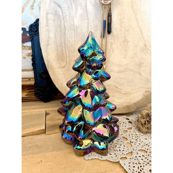 Vintage Mosser Glass Amethyst Carnival Christmas Tree – 8 Inch - Picture 3 of 5